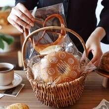 50/100pcs Bread Packaging Bags, Transparent Toast Sandwich Packaging Self-Sealing Bags, Greaseproof Paper Bags, Food Packaging Bags, Vacuum Sealing Bags, Kitchen Supplies