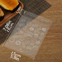 50/100pcs Bread Packaging Bags, Transparent Toast Sandwich Packaging Self-Sealing Bags, Greaseproof Paper Bags, Food Packaging Bags, Vacuum Sealing Bags, Kitchen Supplies