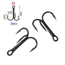 Fishing Treble Hooks Kit, Red And Black Treble Hooks Sharp Round Bend High Carbon Steel Fishing Hooks Strong Barbed Hooks With Stainless Steel Split Rings, For Lures Baits Fishing Hook Set 2# 4# 6# 8# 10# For Freshwater Saltwater