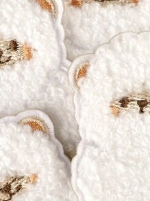 4pcs White Sheep Design DIY Cloth Patches, Cute Cartoon Style Polyester Embroidered Adhesive & Sewing Decor For Clothes, Bags, Shoes, Hats, Home Decor - Multicolor - View 3