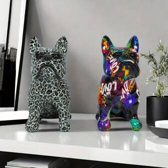 รูปปั้นหมาบูลด็อก - รูปปั้นสุนัขเรซินสำหรับการตกแต่งบ้านและร้าน ของขวัญคริสต์มาสและปีใหม่ที่สมบูรณ์แบบ