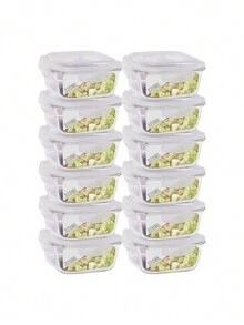 12 Hermetic Glass Jars 320ml Fitness Food Reeducation - Trong sáng - Xem 1