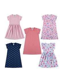Kit 3 Dresses For Girls, Various Children's Clothing, Cotton Model - Nhiều màu - Xem 5