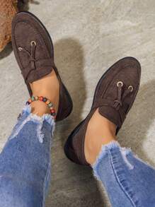 2024 Najnowsze damskie stylowe, stylowe, wysokiej klasy, modne, antypoślizgowe, trwałe, swobodne, wsuwane, lekkie, damskie, kawowe, czarne, podeszwy, płaskie mokasyny