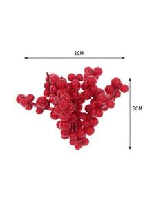 Phụ kiện Giáng sinh đỏ Series - Quả mọng đỏ nhân tạo, Quả lựu đỏ Giáng sinh giả, Nĩa 3 chấu 9 đầu, Phụ kiện vòng hoa Giáng sinh & dây leo, Quả mọng đỏ xốp 3 chấu, Quả lựu đỏ giả - Nhiều màu - Xem 9