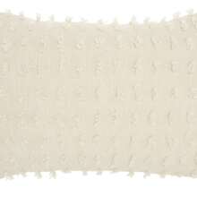 Tassel Detailed White Lumbar Pillow - White - View 1