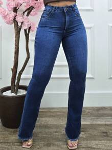 Women's Flare Jeans High Waist Lycra Spandex Butt Lifting Bell Bottom Wide Leg Jeans - Rửa trung bình - Xem 10
