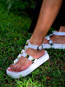 Women's  Platform Sandal Fashion Blogger 2023 - 白色 - 查看 4
