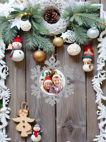 1pc Custom Photo Personalized Snowflake Pendant Ornaments - Custom Single Side Picture Ornaments For Trees, Decor, Xmas Gifts For Kids, Mom, Dad, Friends, Colleagues, Pets, Etc Birthday Graduation - Multicolor - View 5