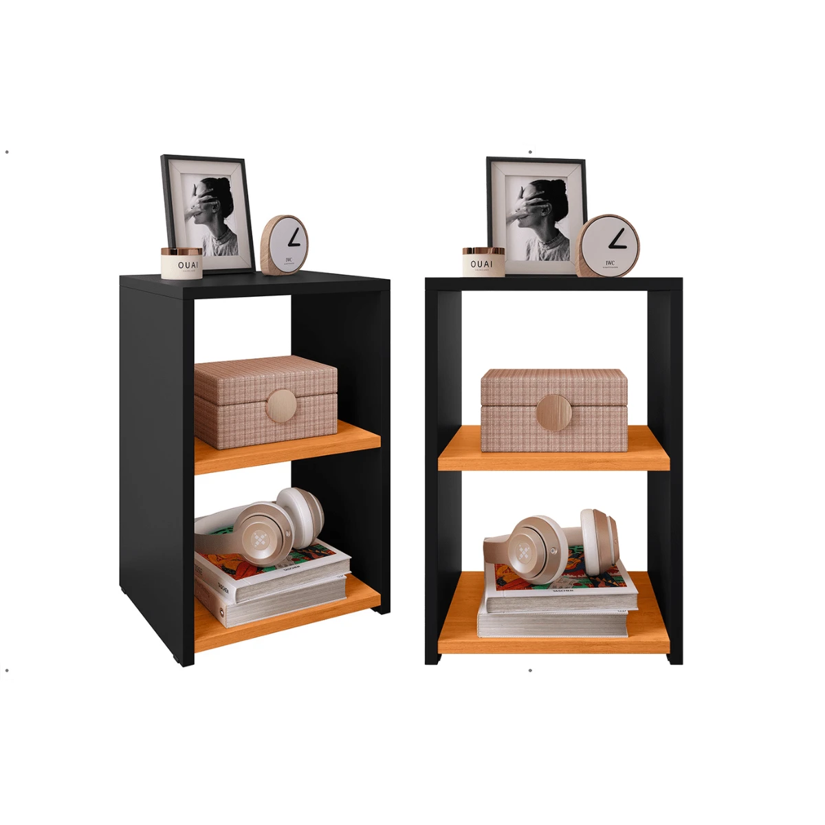 Kit 2 Bella New Bedside Tables With Organizer Niche - 查看 1