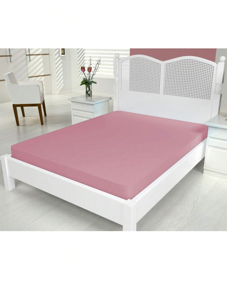 Koala Store Fitted Sheet 400 Thread Count Percal Flex Smooth Touch Soft Various Sizes And Colors - Màu hồng gỉ - Xem 1