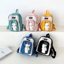 Children's School Backpack For Girls And Boys, Durable Bag - 黃色 - 查看 3