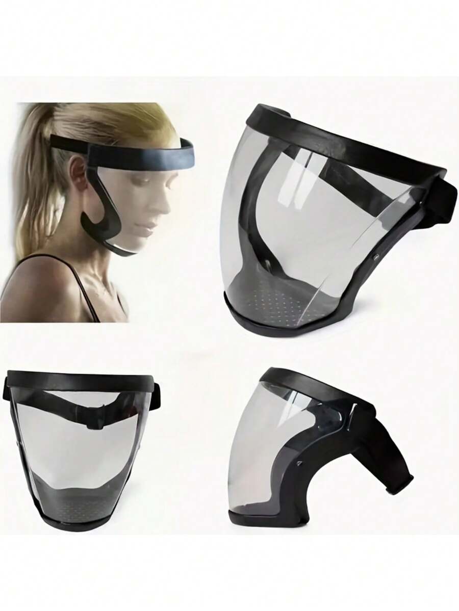 1pc Full Face Protection Shield Durable Transparent Plastic, Suitable