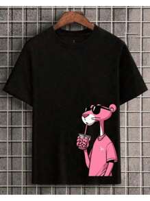Pink Panther Men's Basic Streetwear Shirt New Release - Black - View 1