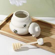 Tarro de cerámica con forma de abeja, contenedor de almacenamiento para la cocina, regalo para boda - Blanco - Ver 4