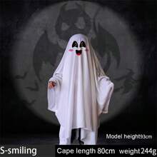 万圣节可爱鬼魂派对服装，鬼魂斗篷角色扮演服装 - 白色 - 查看 12