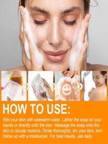 1 件装柠檬亮白姜黄油酸皂，深层清洁冷皂去角质深层清洁保湿肌肤 - 彩色 - 查看 2