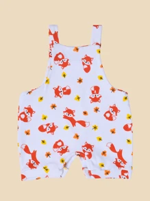 1 Piece Summer Overalls Baby Girl Fresh Short Toddler Everyday Fun Prints Summer Clothes Short Jumpsuit - 橘色 - 查看 2