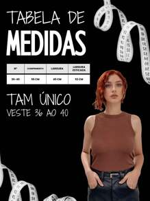 Kit 3 Basic Ribbed Tank Top Women's Summer Gringa Blouse - 棕色/黑色/關閉 - 查看 8