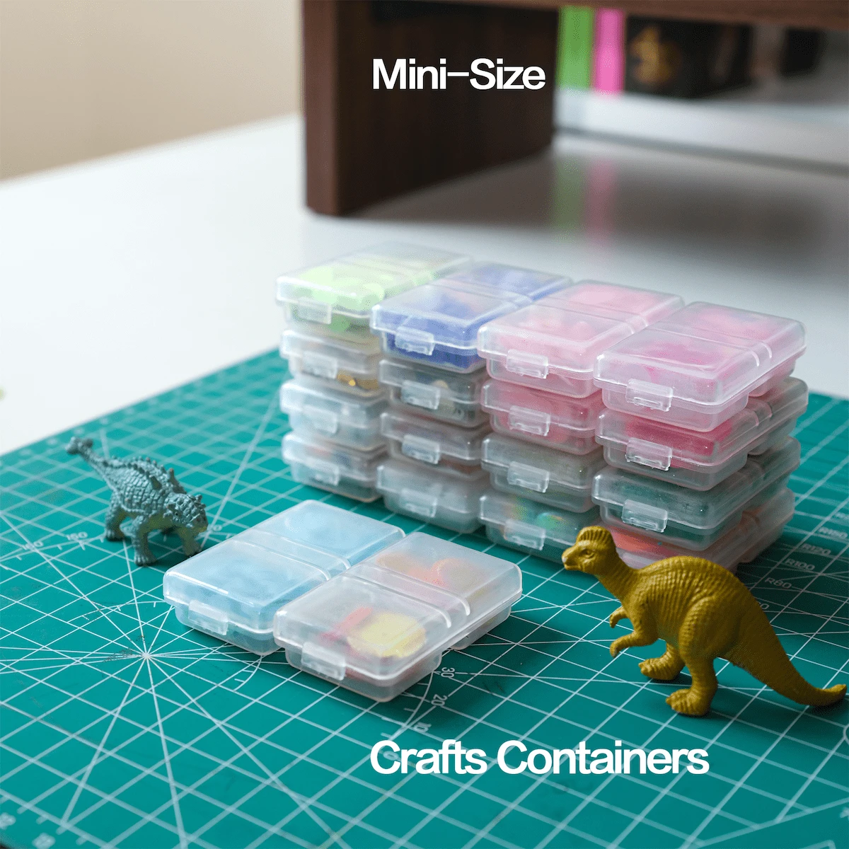 MENyOK Tiny Clear Plastic Storage Containers With Hinged Lids Divided Mini Box Very-Small Crafts Beads Bulk Organizers - Clear - View 1