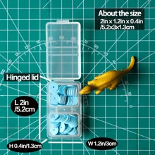 MENyOK Tiny Clear Plastic Storage Containers With Hinged Lids Divided Mini Box Very-Small Crafts Beads Bulk Organizers - Clear - View 2