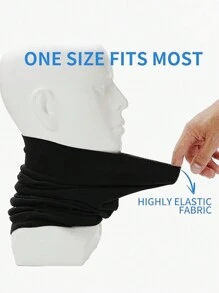 Outdoor Windproof & Windchill Neck Gaiter Warmer - Mountain Peak Design - Black - View 7