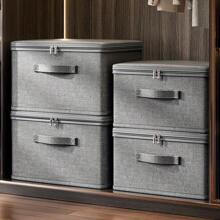 Caja de almacenamiento con tapa con gran capacidad - Gris - Ver 5