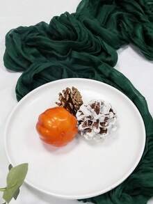 1 件波西米亚纱布乡村婚礼聚会皱纹布桌布 90*180 厘米，奶酪布桌旗，波西米亚奶酪布餐具 - 彩色 - 查看 10