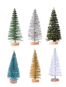 1 cây thông Noel Mini bằng kim tuyết tùng, đồ trang trí nhỏ sáng tạo cho máy tính để bàn, bánh, xe hơi, Diorama, đồ trang trí chậu hoa Quà tặng tốt nhất - Nhiều màu - Xem 5