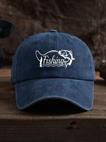 1pc Unisex Fishing & Outdoor Casual Fashion Washed Print Baseball Cap, Adjustable Size, Suitable For All Seasons Daily Wear - Washed Baseball Cap - View 12