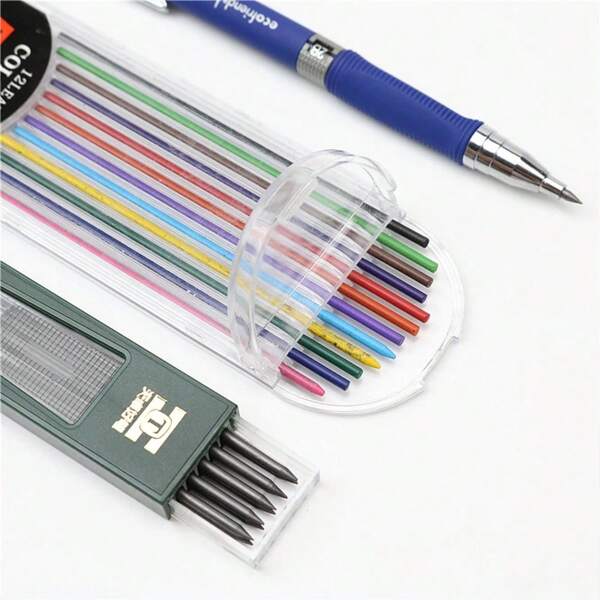 2.0 Mm Mechanical Pencils Set 2B Automatic Pencils Gray/Color Pencil Leads For Students Drawing Write Office School Stationery Supplies Back To School
