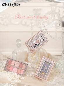 CHEERFLOR 浮雕化妆盘，眼影盘，高显色度，带磁性旋转盖，哑光闪光粉眼影盘，持久亮泽闪光眼影，轻盈，顺滑，带镜子，荧光笔轮廓腮红粉一体式化妆盘，日常化妆品