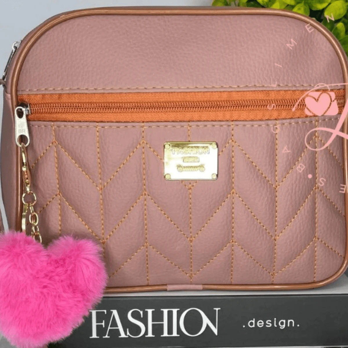 Women's Crossbody Bag Adjustable Strap Fashion Retail Side Bag Women - Màu hồng gỉ - Xem 1