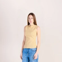 Kit 3 Women's High Neck Ribbed Tank Tops - Basic Women's Tank Top - 白色+混色+米色 - 查看 4