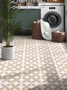 12 buc - Autocolante autoadezive detașabile, impermeabile, rezistente la umiditate, pentru perete și faianță, model geometric în stil marocan, negru-maro/roz-alb/bej-alb/bej-negru, decor de casă, disponibile pentru bucătărie, baie, dormitor, birou, sală de clasă, gresie/faiță de podea 20 cm * 20 cm, gresie/faiță autoadezivă, decor pentru living/cameră de zi