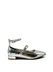 RevReaL 优雅尖头平底鞋 - 有多种颜色可选：黑色、米色、红色、金色、银色 - 銀色 - 查看 2