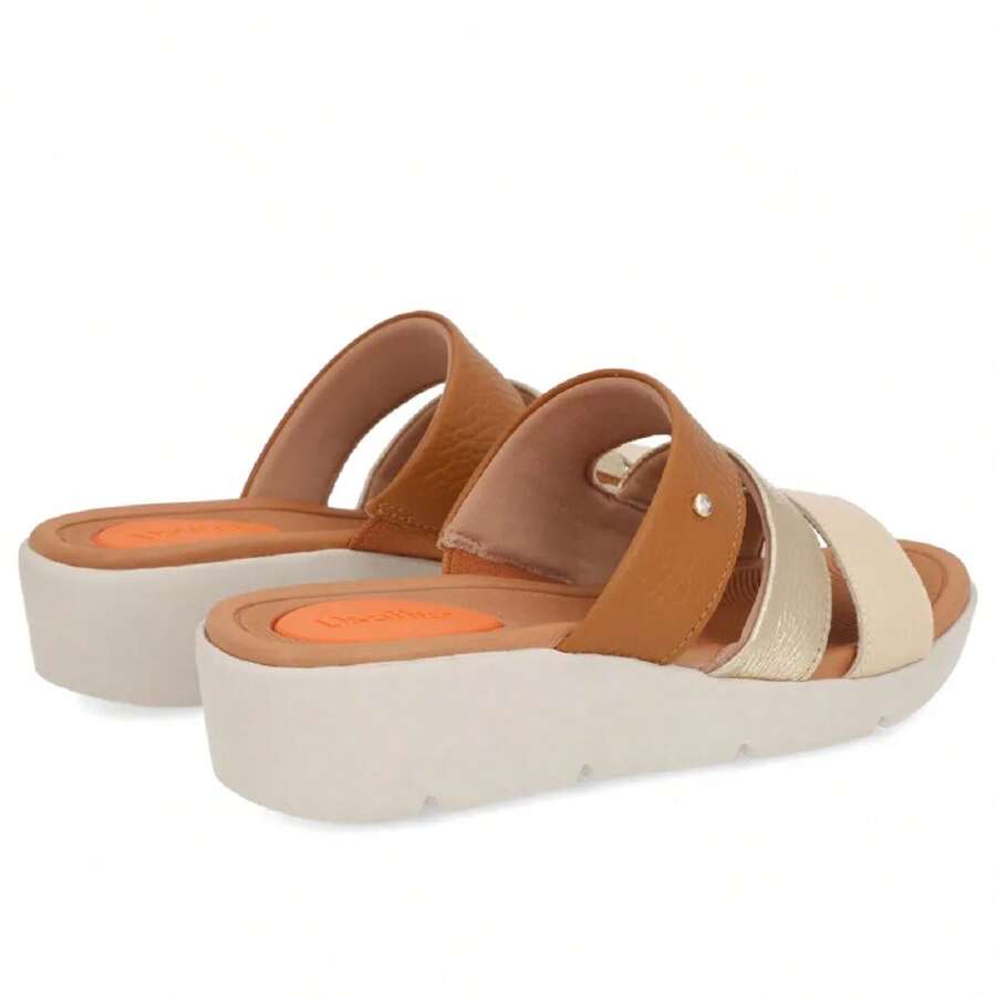 Usaflex Platform Leather Clog With Shock Absorber - Lạc đà - Xem 1