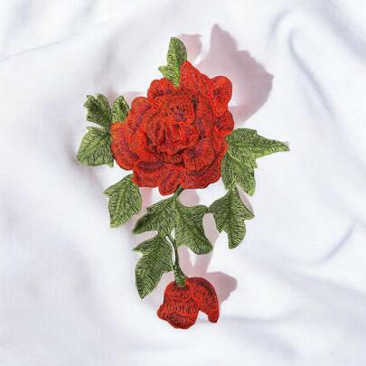 Aplique bordado de flor para bordado, remendo de flores para aplicações de roupa,1PECA