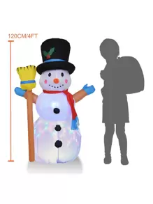 Muñeco de Nieve Inflable 120 CM con Luces Led Estatua Inflable de Navidad para Exteriores