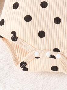 2pcs Baby/Toddler Girls' Cute Polka Dot Print Long Sleeve Romper And Pants Set, Lightweight Spring Autumn