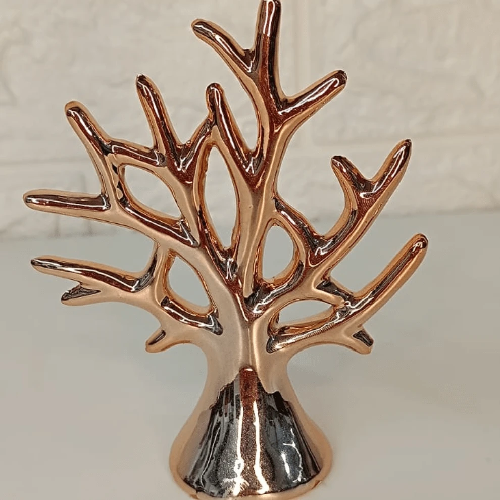 Mini Tree Of Life Rose Gold Decorative Statue - 乾枯玫瑰色 - 查看 1