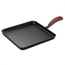 Chapa Lisa de Ferro Fundido para Forno Fogão Churrasqueira Capacidade 1,2L 26x26cm MTA - 8379 - Preto - Visão 2