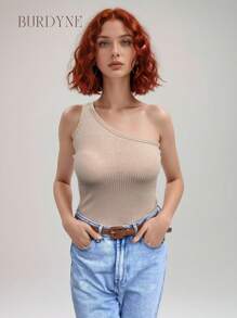Kit 2 Basic Ribbed Mule Manca Tank Top Gringa Women's Summer Blouse - Màu be/Đen - Xem 2