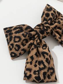 1pc Elegant & Cute Leopard Bow Hair Clip Hairpin - Multicolor - View 5