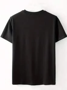 Blusa Feminina T-Shirt Básica Casual Estampada Duas Cruz Peito Camiseta 100% Algodão Camisa Lançamento - Preto - Visão 2