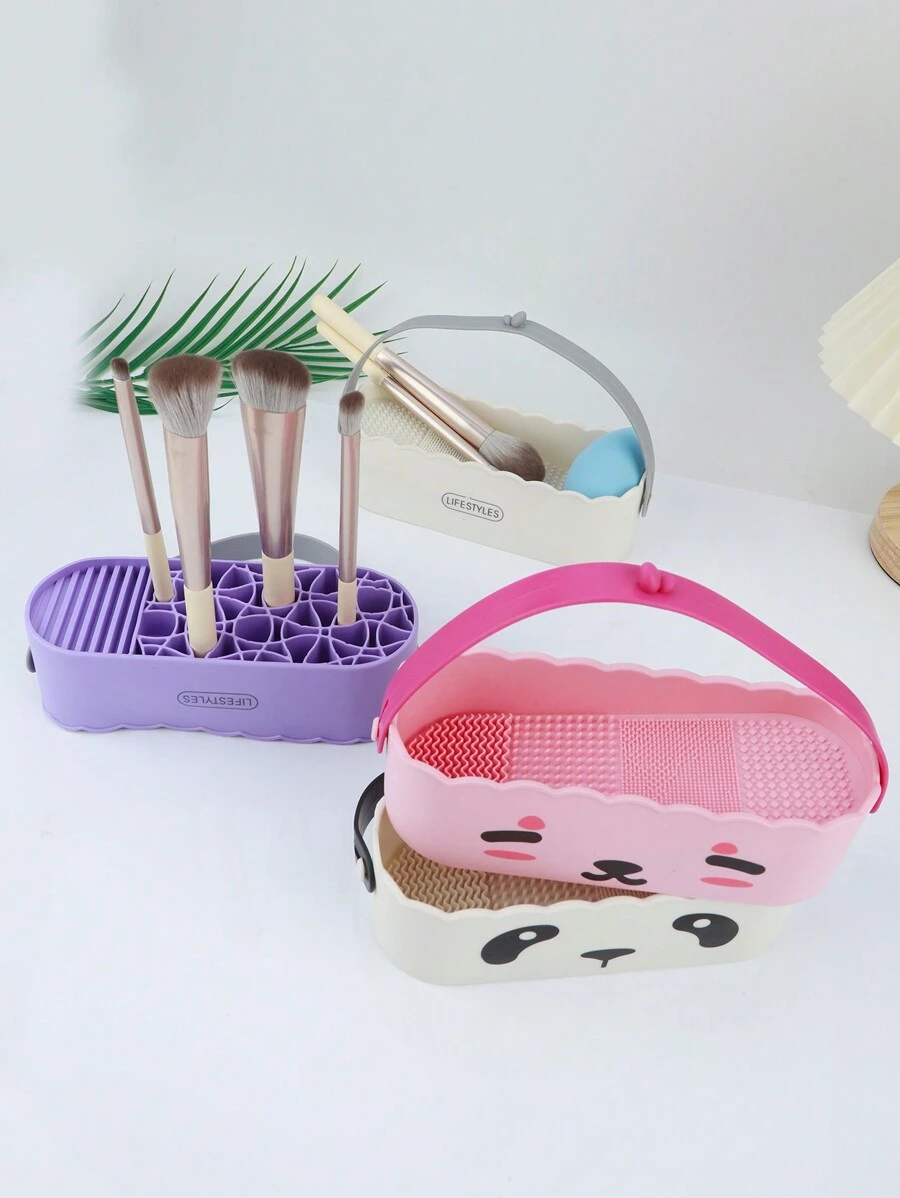 1pc Makeup Brush Cleaning Box New Multifunctional Makeup Sponge