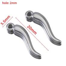 5 件/包不锈钢金色和银色辣椒吊饰，1.5 厘米和 2 厘米长，可爱逼真的带孔蔬菜吊坠，用于 DIY 手链、项链、耳环、钥匙扣的珠宝制作组件 - CBX0958 - 查看 10