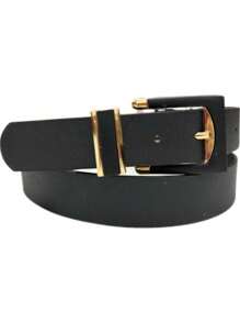 Synthetic Square Buckle Belt Plus Size 120cm ZX-F003 - 黑色 - 查看 2