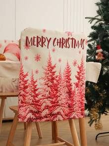 1 件/4 件/6 件圣诞椅套，亚麻双面印花座椅和靠背套，雪人，圣诞球，圣诞老人，圣诞树图案印花椅子保护套，圣诞装饰品 - 彩色 - 查看 16