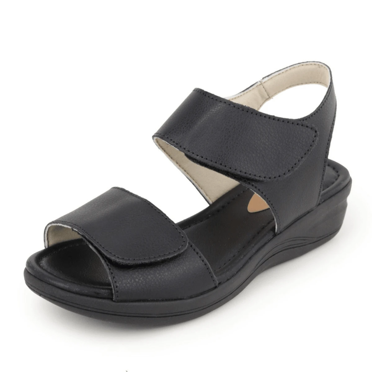 Women's Orthopedic Sandal With Elegant Straps 03 - 黑色 - 查看 1